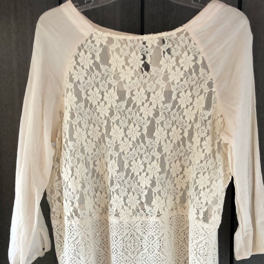 Free People Lace Top With Fringe‎ - Picture 3 of 8